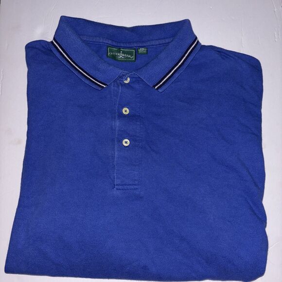 Outer Banks Men's 2XL Blue Short Sleeve Polo Button Collar Outings - Picture 1 of 6